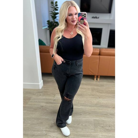 NWT Judy Blue 18W Susannah High Rise Rigid Magic 90s Distressed Straight Jeans - Picture 2 of 8